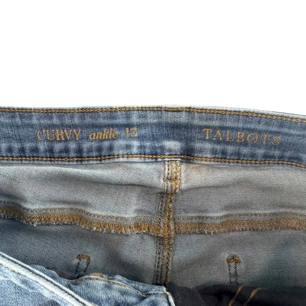 Talbots Curvy Ankle Jeans‎ Womens 12 Medium Wash Blue Stretch Denim Pants
